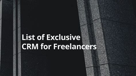 5 Exclusive CRM for Freelancers – Best.